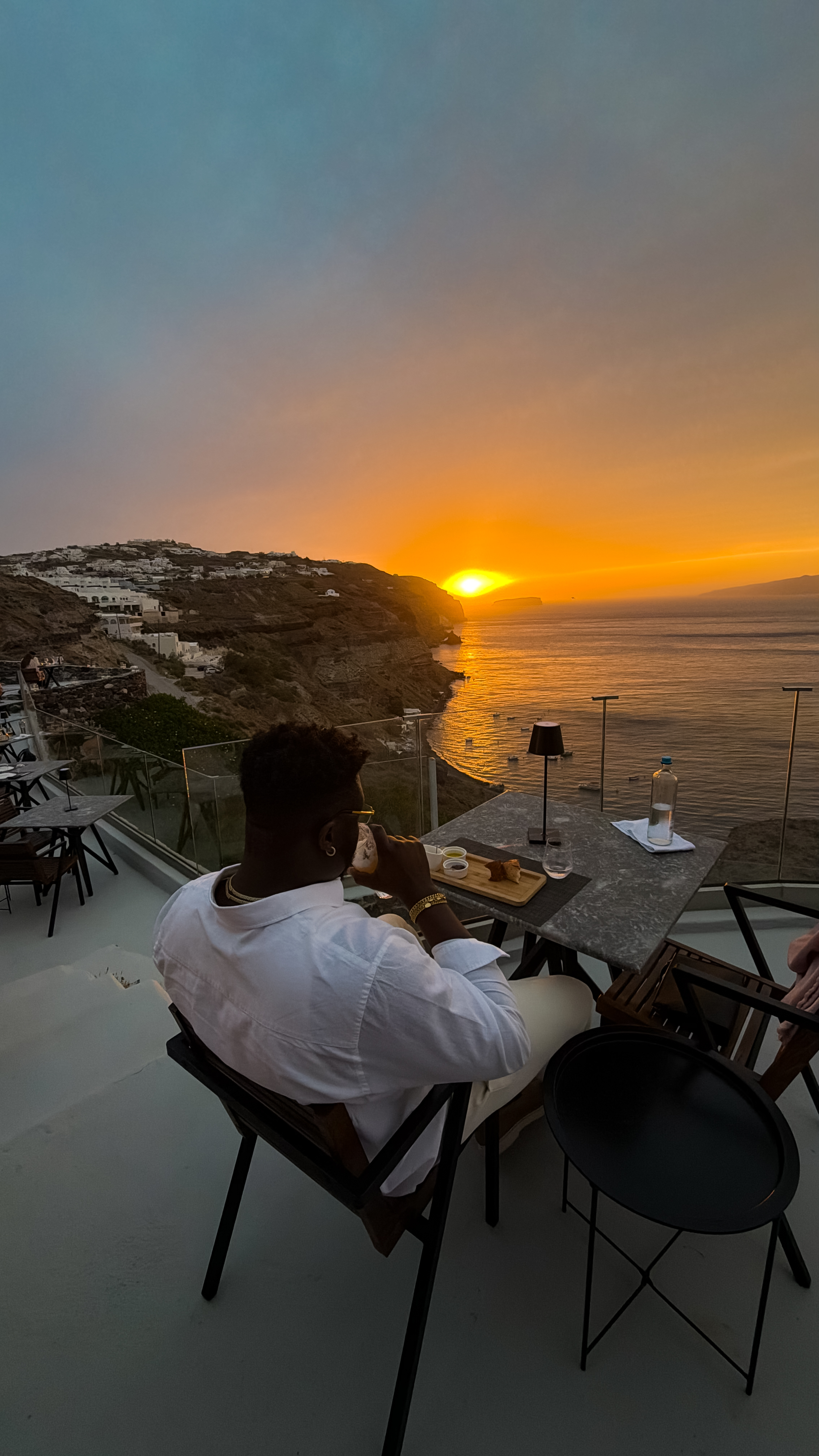 Travel content creation at sunset